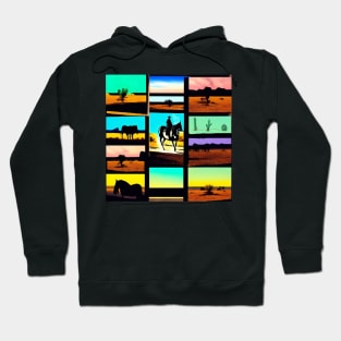 Cowboy Western Cactus Arizona Horses West Southwestern Pop Art Gift Hoodie